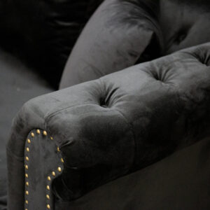 Velvet – Canapé 3 places – Noir, Naturel, Naturel foncé – 88 x 80 x 217 cm