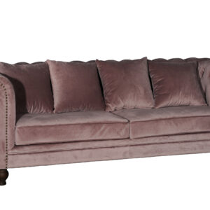 Velvet – Canapé 3 places – Naturel, Rose, Rose poudré – 88 x 80 x 217 cm
