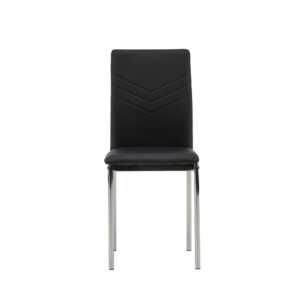 Lily – Chaise de salle à manger – Noir, Argenté – 43 x 89 x 40 cm