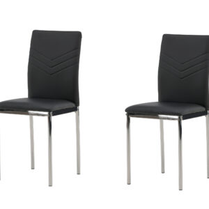 Lily – Chaise de salle à manger – Noir, Argenté – 43 x 89 x 40 cm