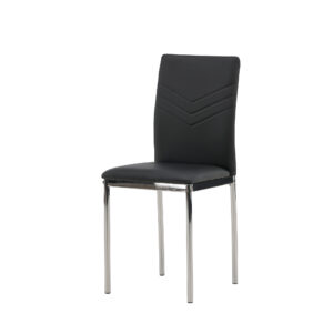 Lily – Chaise de salle à manger – Noir, Argenté – 43 x 89 x 40 cm