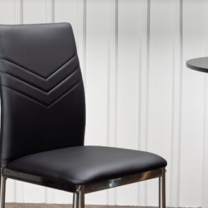 Lily – Chaise de salle à manger – Noir, Argenté – 43 x 89 x 40 cm