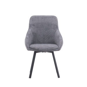 Rosie – Chaise de salle à manger – Noir, Gris – 60 x 88 x 55 cm