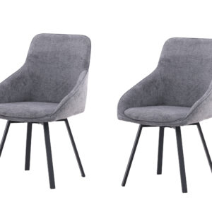Rosie – Chaise de salle à manger – Noir, Gris – 60 x 88 x 55 cm
