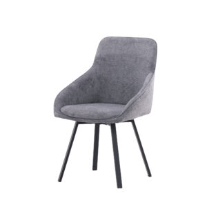 Rosie – Chaise de salle à manger – Noir, Gris – 60 x 88 x 55 cm