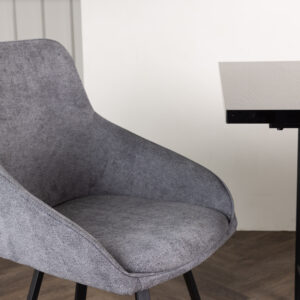 Rosie – Chaise de salle à manger – Noir, Gris – 60 x 88 x 55 cm