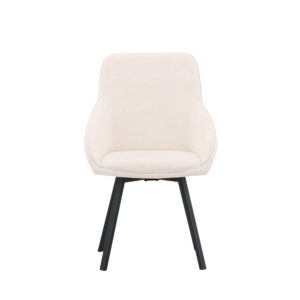 Rosie – Chaise de salle à manger – Beige, Noir – 60 x 88 x 55 cm