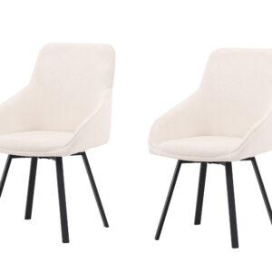 Rosie – Chaise de salle à manger – Beige, Noir – 60 x 88 x 55 cm