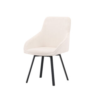 Rosie – Chaise de salle à manger – Beige, Noir – 60 x 88 x 55 cm