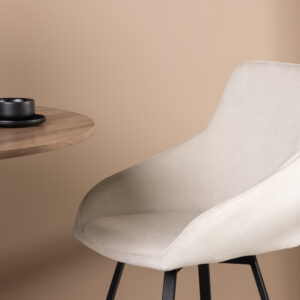 Rosie – Chaise de salle à manger – Beige, Noir – 60 x 88 x 55 cm