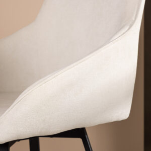 Rosie – Chaise de salle à manger – Beige, Noir – 60 x 88 x 55 cm