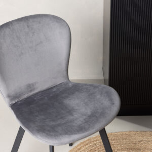 Lilja – Chaise de salle à manger – Noir, Gris – 54 x 80 x 46 cm