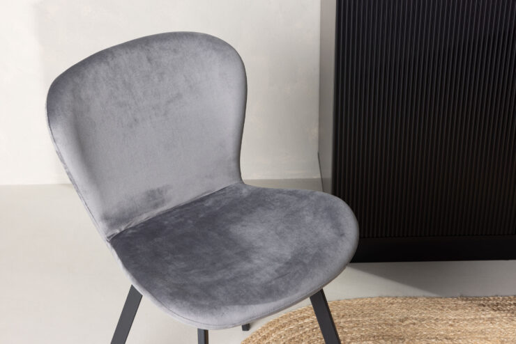 Lilja – Chaise de salle à manger – Noir, Gris – 54 x 80 x 46 cm