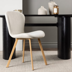 Lilja – Chaise de salle à manger – Beige, Naturel – 54 x 80 x 46 cm