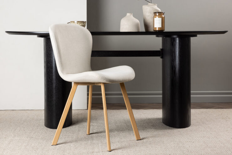 Lilja – Chaise de salle à manger – Beige, Naturel – 54 x 80 x 46 cm
