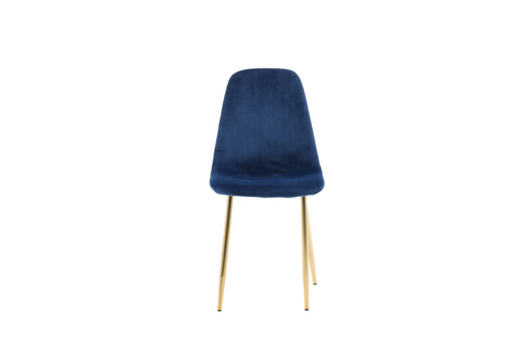 Polar – Chaise de salle à manger – Bleu, Doré – 53 x 88 x 46 cm