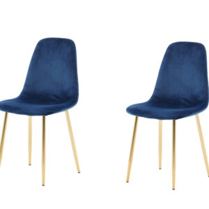 Polar – Chaise de salle à manger – Bleu, Doré – 53 x 88 x 46 cm