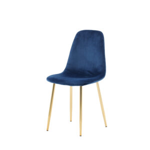Polar – Chaise de salle à manger – Bleu, Doré – 53 x 88 x 46 cm