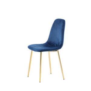 Polar – Chaise de salle à manger – Bleu, Doré – 53 x 88 x 46 cm