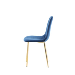 Polar – Chaise de salle à manger – Bleu, Doré – 53 x 88 x 46 cm