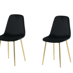 Polar – Chaise de salle à manger – Noir, Doré – 53 x 88 x 46 cm