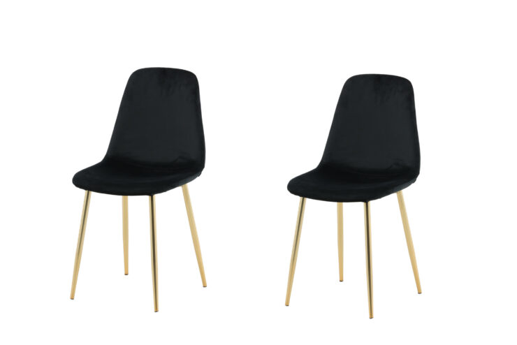 Polar – Chaise de salle à manger – Noir, Doré – 53 x 88 x 46 cm