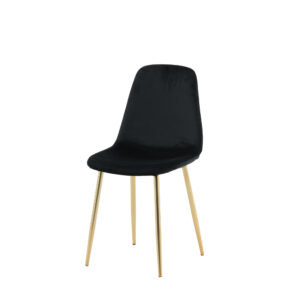 Polar – Chaise de salle à manger – Noir, Doré – 53 x 88 x 46 cm