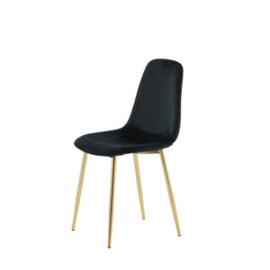 Polar – Chaise de salle à manger – Noir, Doré – 53 x 88 x 46 cm