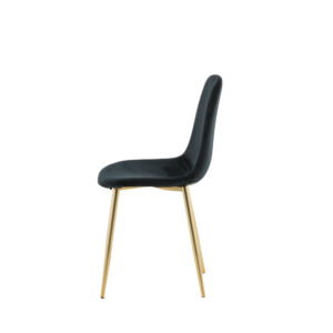 Polar – Chaise de salle à manger – Noir, Doré – 53 x 88 x 46 cm