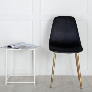 Polar – Chaise de salle à manger – Noir, Doré – 53 x 88 x 46 cm