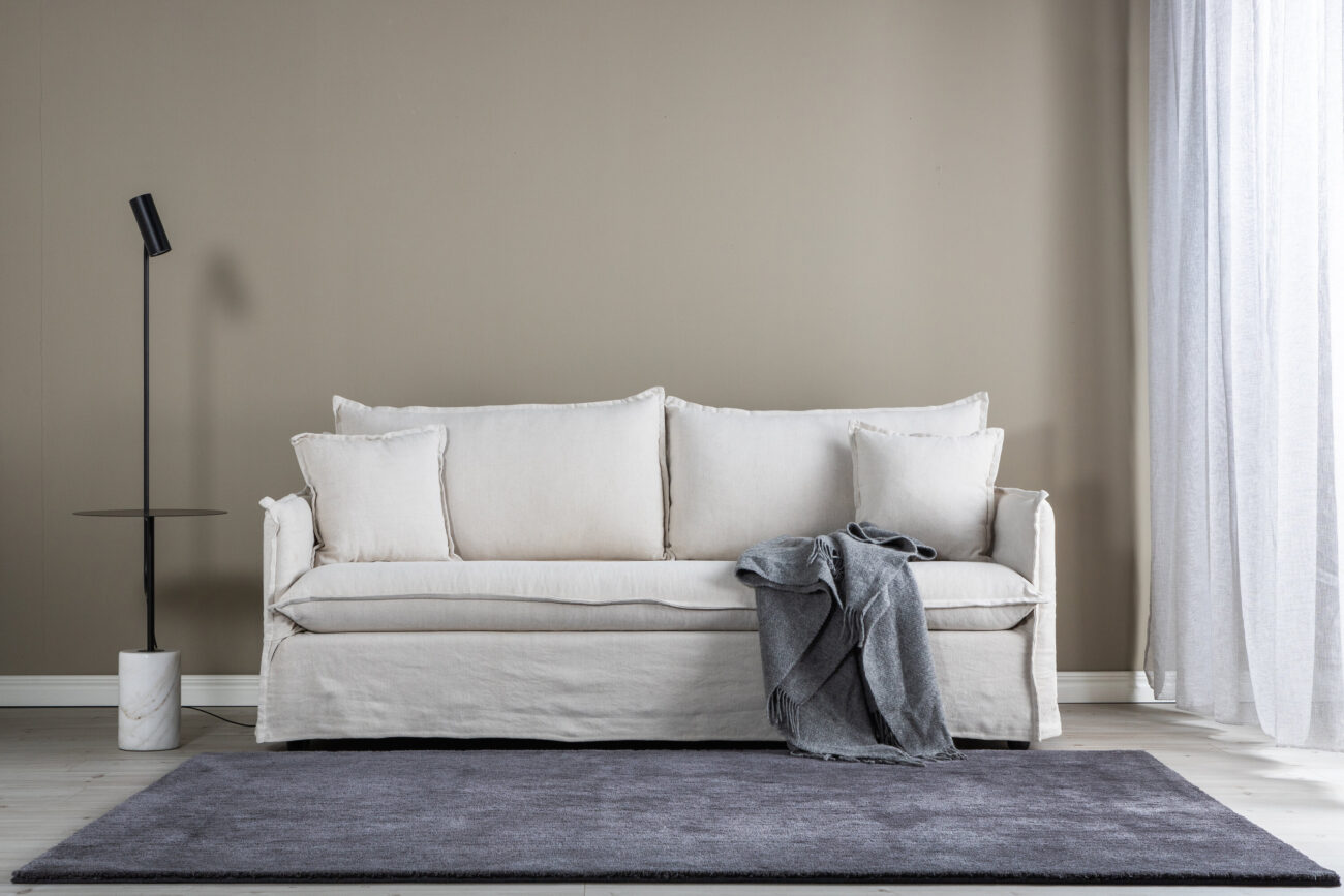 Nova – Canapé 3 places – Beige, Noir – 94 x 90 x 200 cm