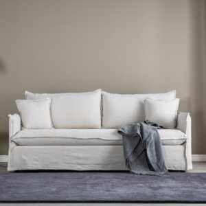 Nova – Canapé 3 places – Beige, Noir – 94 x 90 x 200 cm