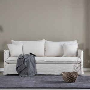 Nova – Canapé 3 places – Beige, Noir – 94 x 90 x 200 cm