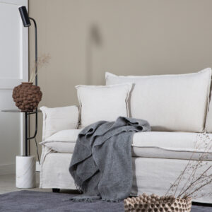 Nova – Canapé 3 places – Beige, Noir – 94 x 90 x 200 cm