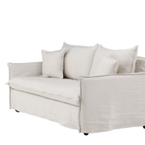 Nova – Canapé 3 places – Beige, Noir – 94 x 90 x 200 cm