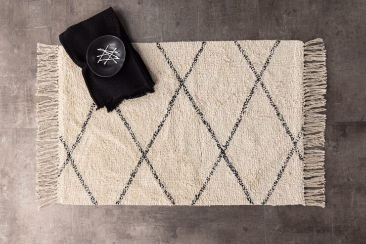 Thelma – Tapis de bain – Noir, Blanc – 80 x 50 cm