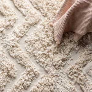Hilma – Tapis de bain – Blanc cassé – 80 x 50 cm