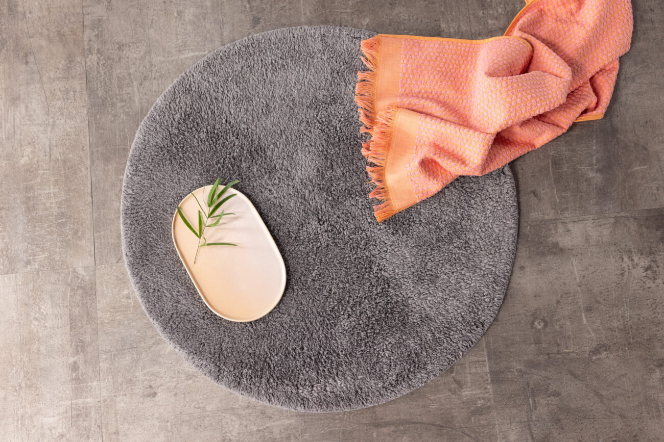 Valle – Tapis de bain – Gris foncé – ⌀60 cm