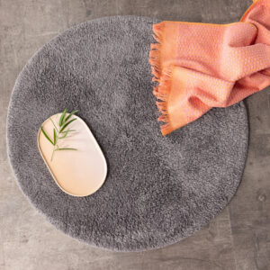 Valle – Tapis de bain – Gris foncé – ⌀60 cm