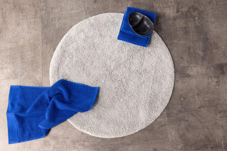 Valle – Tapis de bain – Gris clair – ⌀60 cm