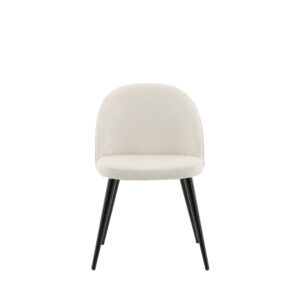 Velvet – Chaise de salle à manger – Noir, Crème, Beige – 57 x 77 x 50 cm