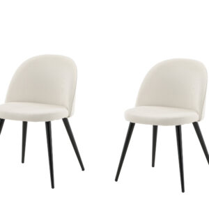 Velvet – Chaise de salle à manger – Noir, Crème, Beige – 57 x 77 x 50 cm