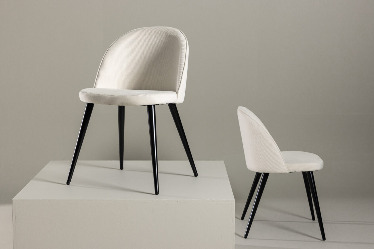 Velvet – Chaise de salle à manger – Noir, Crème, Beige – 57 x 77 x 50 cm