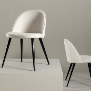 Velvet – Chaise de salle à manger – Noir, Crème, Beige – 57 x 77 x 50 cm