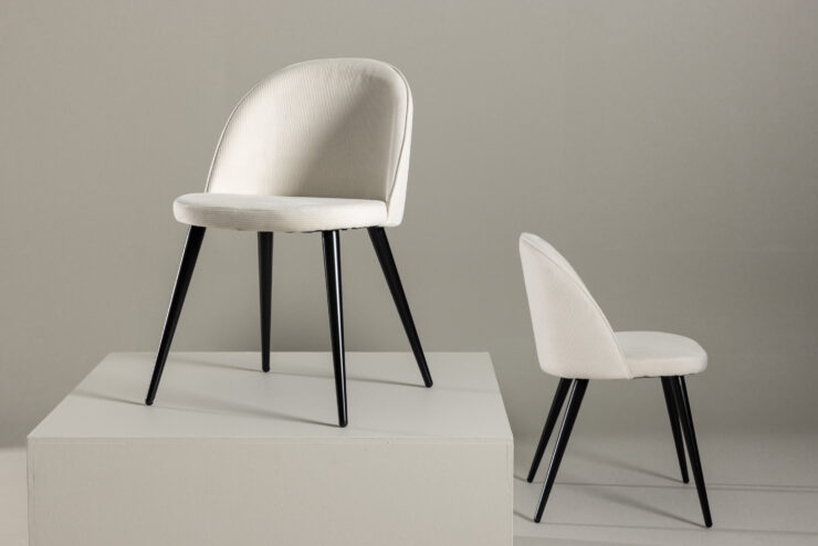 Velvet – Chaise de salle à manger – Noir, Crème, Beige – 57 x 77 x 50 cm