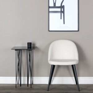 Velvet – Chaise de salle à manger – Noir, Crème, Beige – 57 x 77 x 50 cm