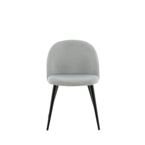 Velvet – Chaise de salle à manger – Noir, Gris clair – 55 x 77 x 50 cm