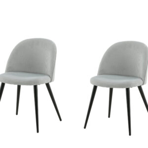 Velvet – Chaise de salle à manger – Noir, Gris clair – 55 x 77 x 50 cm