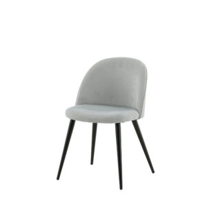 Velvet – Chaise de salle à manger – Noir, Gris clair – 55 x 77 x 50 cm
