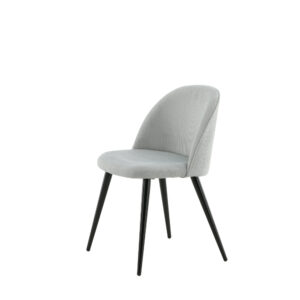 Velvet – Chaise de salle à manger – Noir, Gris clair – 55 x 77 x 50 cm